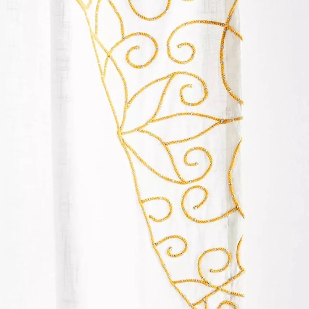 anthropologie Embroidered Betina Curtain 50x108